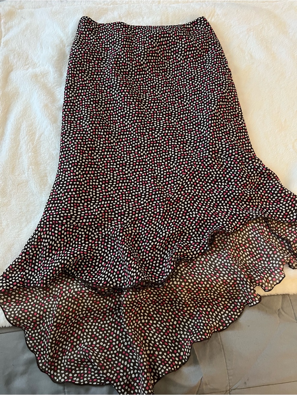 Chapter Women's Black High-Low Polka Dot Ruffle Skirt